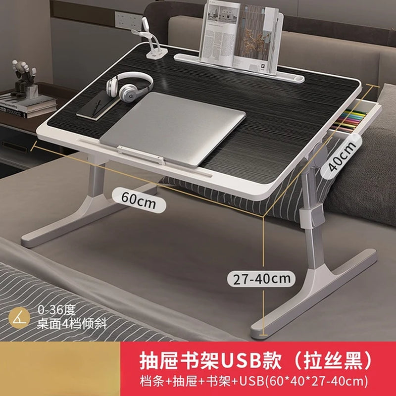 Home Folding Laptop Desk for Bed & Sofa Laptop Bed Tray Table Desk Portable Lap Desk for Study Reading Bed Top Tray Table