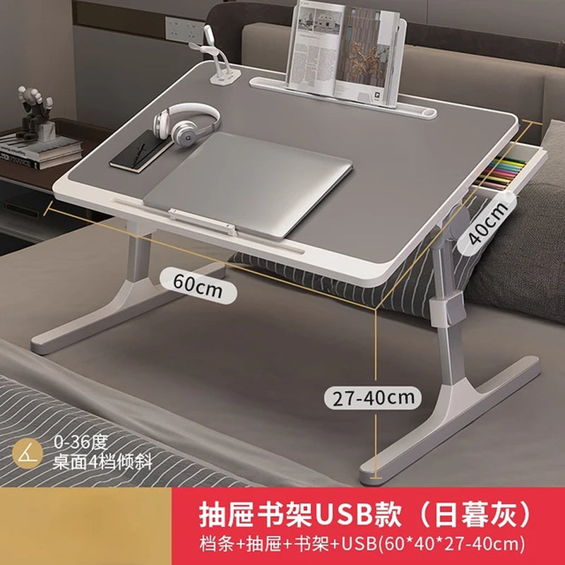 Home Folding Laptop Desk for Bed & Sofa Laptop Bed Tray Table Desk Portable Lap Desk for Study Reading Bed Top Tray Table